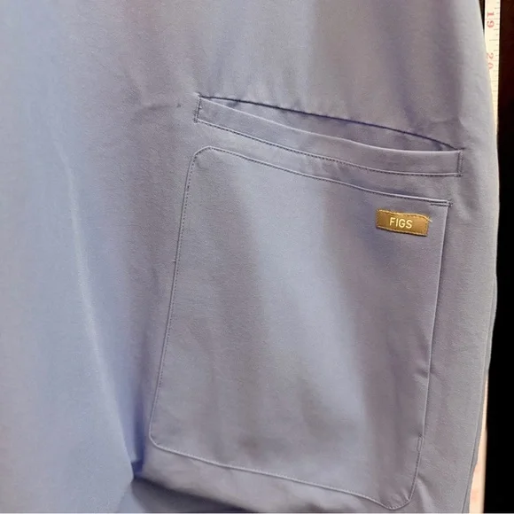 BUNDLE (2 pieces) - Figs Women's Ceil Blue Scrub Tops - Picture 6 of 10